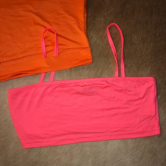 4/$20 2 Nwot Shein neon crop tops, pink is xs orange S - Picture 3 of 11